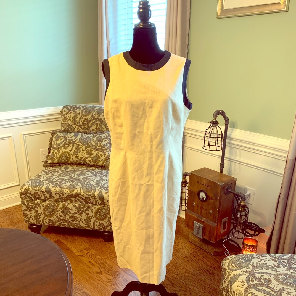 Oleg Cassini linen sleeveless career dress!